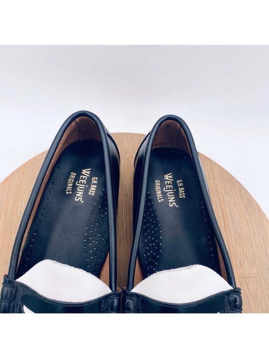 Vintage G H Bass Weejuns Shoes Mens 11.5 Black Penny Leather Larson Loafers main image 10
